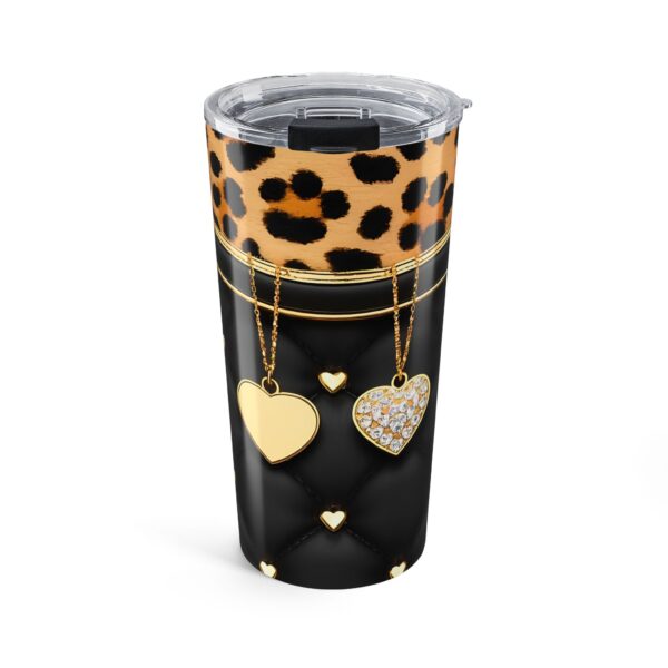 20oz Heart Charm Leopard Tumbler