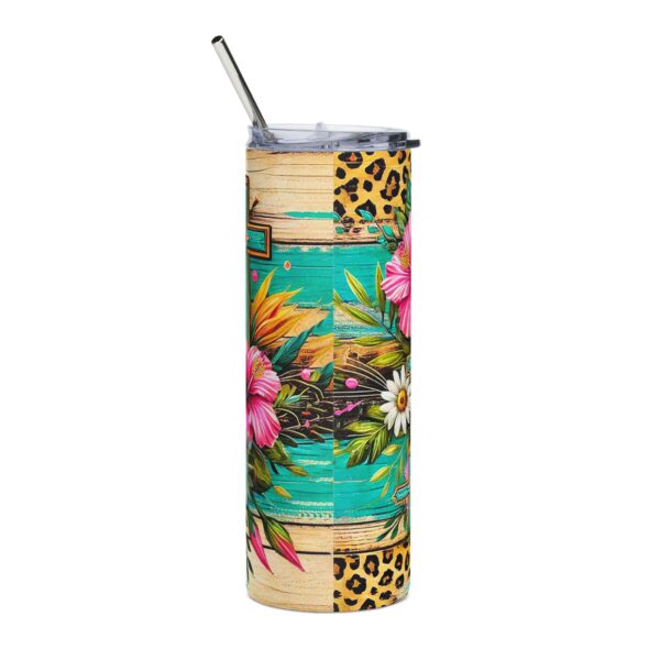 4081684970134191326_2048.jpeg Floral Pray Tumbler - 20oz Stainless Steel Insulated Drinkware