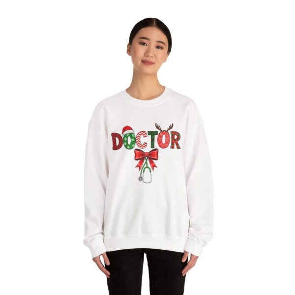 429559768276083865_2048.jpeg Festive Doctor Crewneck Sweatshirt - Holiday Cheer for Medical Professionals