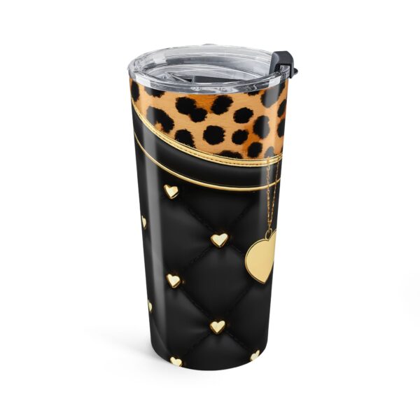 20oz Heart Charm Leopard Tumbler