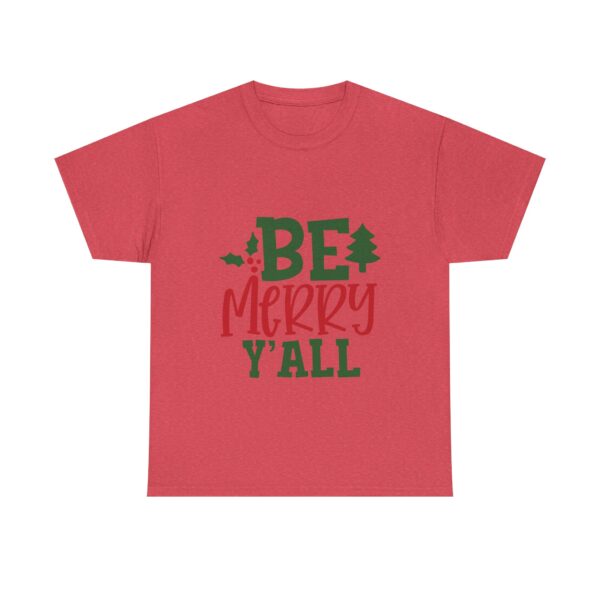 Christmas T-Shirt — "Be Merry Y'all" Festive Holiday Tee