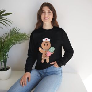 11059359867455130977_2048.jpeg Gingerbread Nurse Crewneck Sweatshirt – Cute Holiday Medical Cookie Design