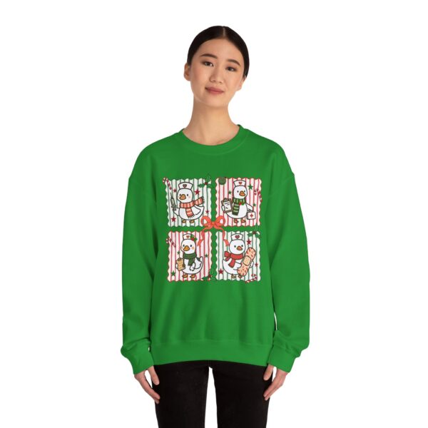 11465829091222234989_2048.jpeg Snowman Gift Box Crewneck Sweatshirt — Cute Holiday Snowman Quartet Design