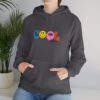 Cool Vibes Hoodie — Retro Smiley Colorblock Graphic Pullover