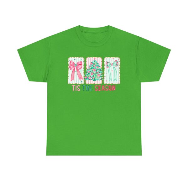 T-Shirt — 'Tis The Season' Pastel Christmas Tree & Bows Holiday Tee