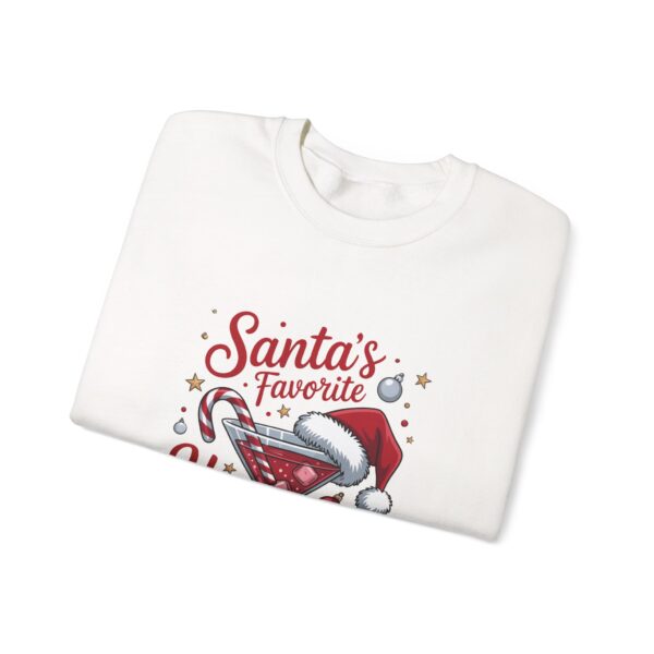 Christmas Sweatshirt - "Santa's Favorite Hot Mess" Crewneck Holiday Sweater