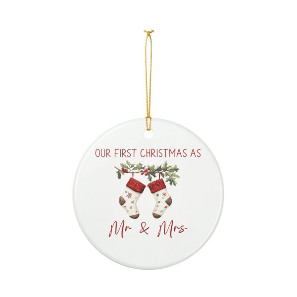 Our First Christmas as Mr. & Mrs. Ceramic Ornament