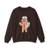 Gingerbread Nurse Crewneck Sweatshirt – Cute Holiday Medical Cookie Design