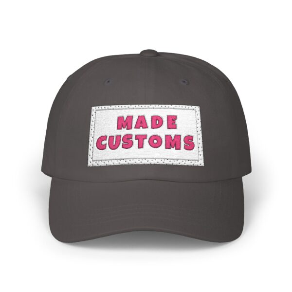 Made Customs White Dad Cap — Embroidered Patch Baseball Hat