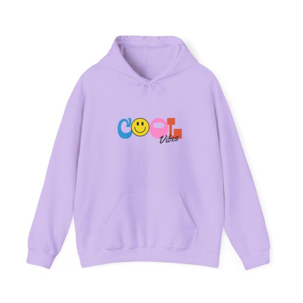 Cool Vibes Hoodie — Retro Smiley Colorblock Graphic Pullover