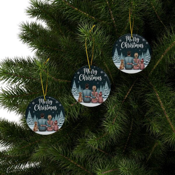 14329769070869598817_2048.jpeg Merry Christmas Family Ceramic Ornament — Personalized Two-Sided Holiday Decor