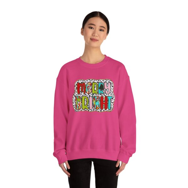 Crewneck Sweatshirt — Merry & Bright Colorful Holiday Graphic