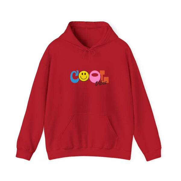 Cool Vibes Hoodie — Retro Smiley Colorblock Graphic Pullover