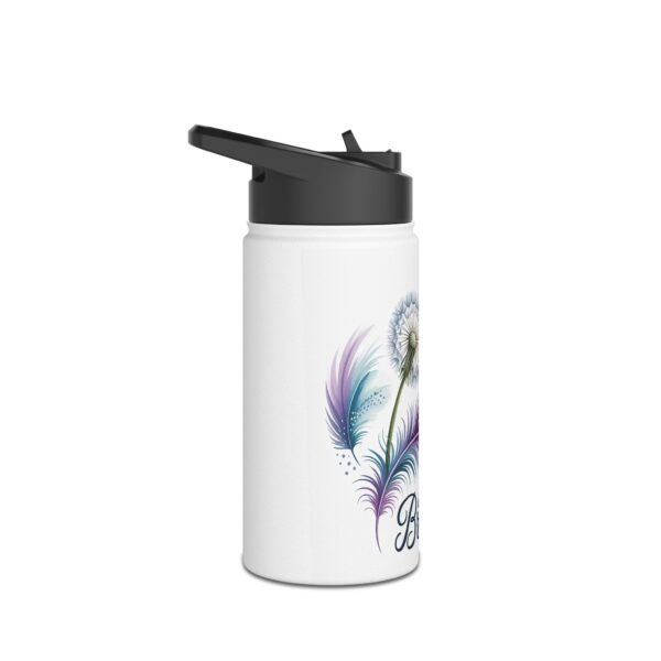 Just Breathe Stainless Steel Water Bottle — Dandelion & Feather Inspirational Design