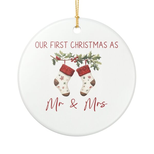 Our First Christmas as Mr. & Mrs. Ceramic Ornament