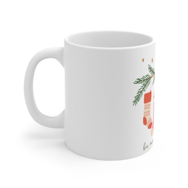 Christmas Stockings Mug – “Be Merry & Bright” Holiday Coffee Cup