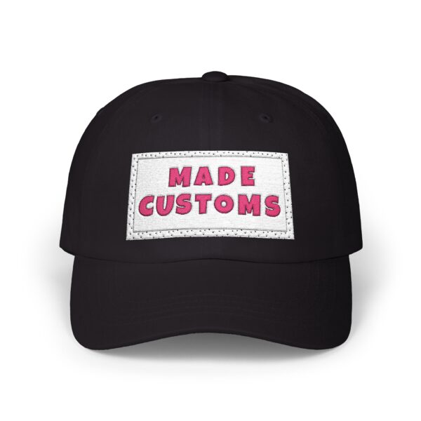 Made Customs White Dad Cap — Embroidered Patch Baseball Hat
