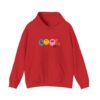 Cool Vibes Hoodie — Retro Smiley Colorblock Graphic Pullover