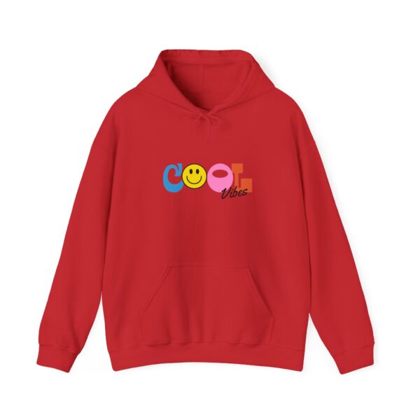 Cool Vibes Hoodie — Retro Smiley Colorblock Graphic Pullover