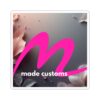 Made Customs Logo Sticker — Pink Script M Design Kiss-Cut Sticker