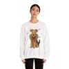 Christmas Dog Wreath Sweatshirt — Cute Holiday Airedale Crewneck