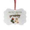 Our First Christmas Married Aluminum Ornament — Personalized Hanging Holiday Decoration (1/5/10/20 pcs)