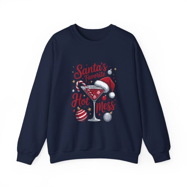 Christmas Sweatshirt - "Santa's Favorite Hot Mess" Crewneck Holiday Sweater