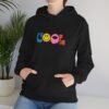 Cool Vibes Hoodie — Retro Smiley Colorblock Graphic Pullover