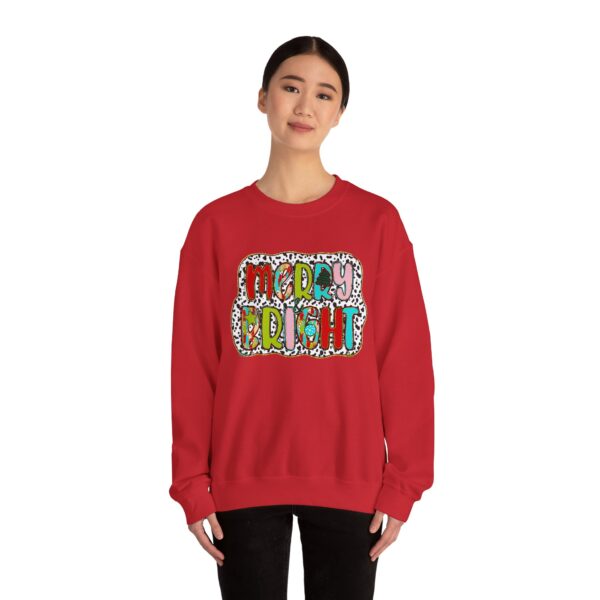 Crewneck Sweatshirt — Merry & Bright Colorful Holiday Graphic
