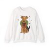 Christmas Dog Wreath Sweatshirt — Cute Holiday Airedale Crewneck