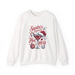 17266680669339428061_2048.jpeg Christmas Sweatshirt - "Santa's Favorite Hot Mess" Crewneck Holiday Sweater