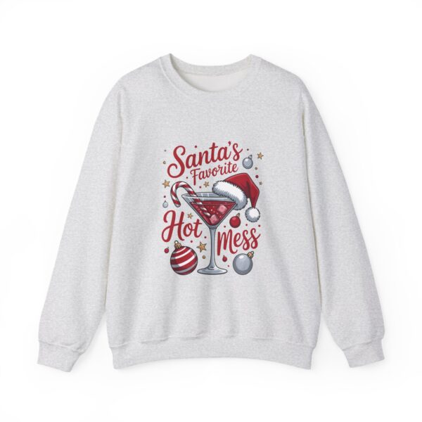 Christmas Sweatshirt - "Santa's Favorite Hot Mess" Crewneck Holiday Sweater