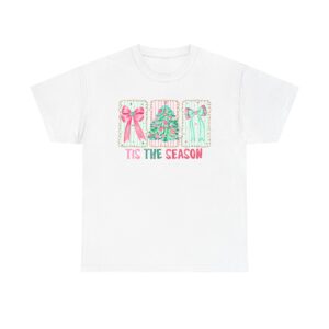 17981441143440442955_2048.jpeg T-Shirt — 'Tis The Season' Pastel Christmas Tree & Bows Holiday Tee