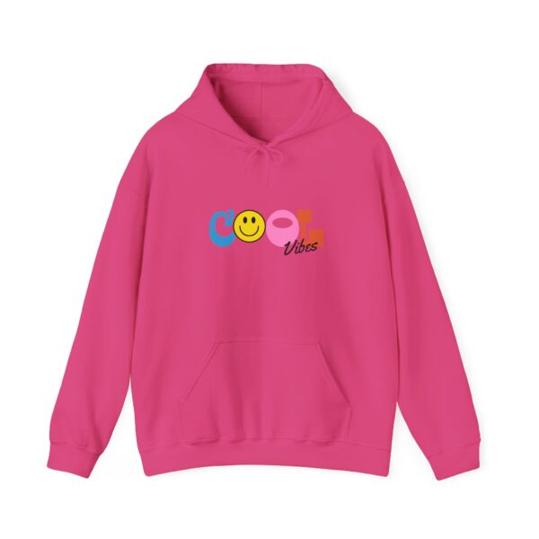 Cool Vibes Hoodie — Retro Smiley Colorblock Graphic Pullover