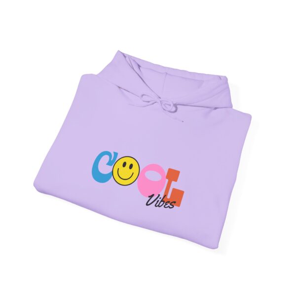 Cool Vibes Hoodie — Retro Smiley Colorblock Graphic Pullover