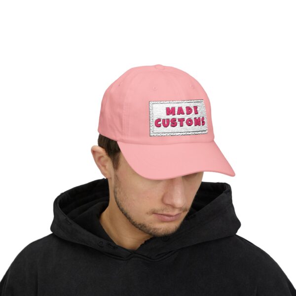 Made Customs White Dad Cap — Embroidered Patch Baseball Hat