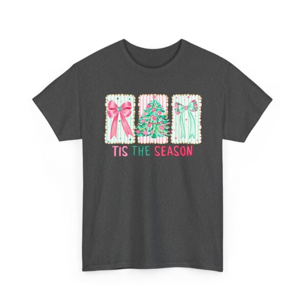 T-Shirt — 'Tis The Season' Pastel Christmas Tree & Bows Holiday Tee