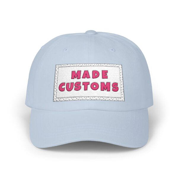 Made Customs White Dad Cap — Embroidered Patch Baseball Hat