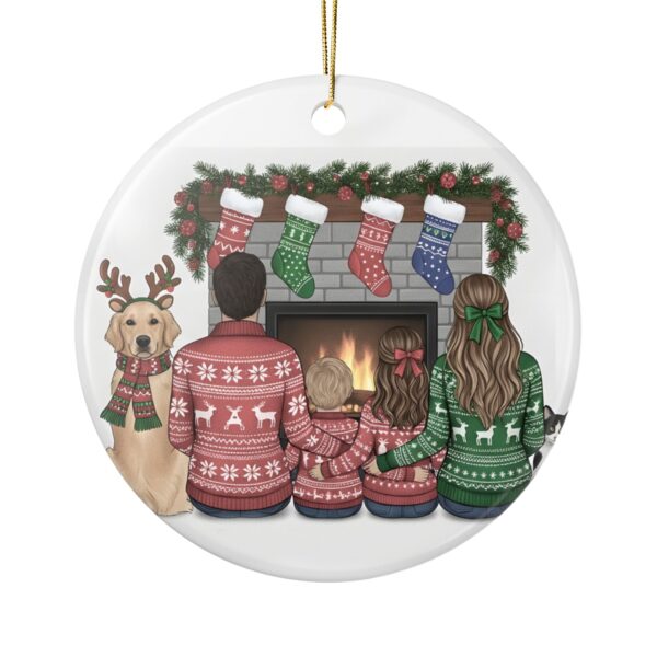 32272885078503942_2048.jpeg Family Christmas Ornament — Cozy Fireplace Scene with Matching Sweaters & Dog