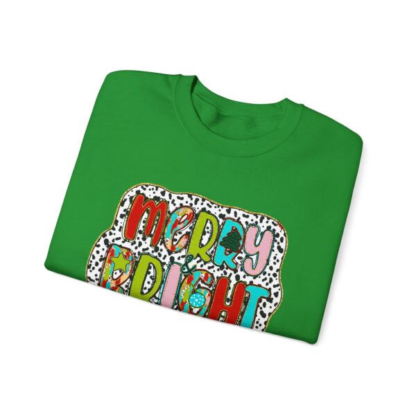 Crewneck Sweatshirt — Merry & Bright Colorful Holiday Graphic