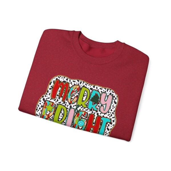 Crewneck Sweatshirt — Merry & Bright Colorful Holiday Graphic