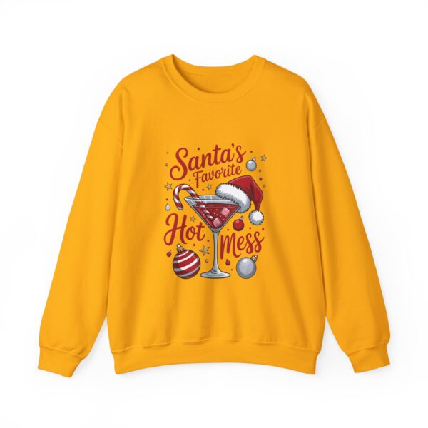 Christmas Sweatshirt - "Santa's Favorite Hot Mess" Crewneck Holiday Sweater