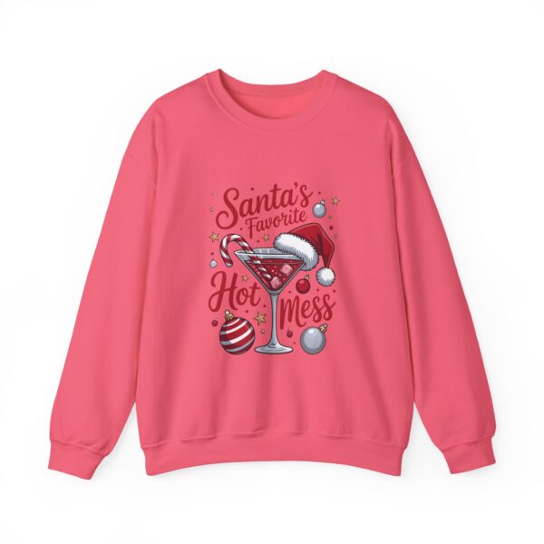 Christmas Sweatshirt - "Santa's Favorite Hot Mess" Crewneck Holiday Sweater