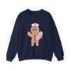 Gingerbread Nurse Crewneck Sweatshirt – Cute Holiday Medical Cookie Design