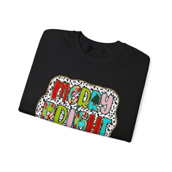 Crewneck Sweatshirt — Merry & Bright Colorful Holiday Graphic