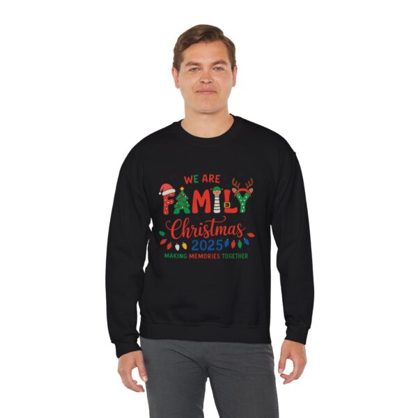 Family Christmas 2025 Crewneck Sweatshirt – "We Are Family" Holiday Sweatshirt