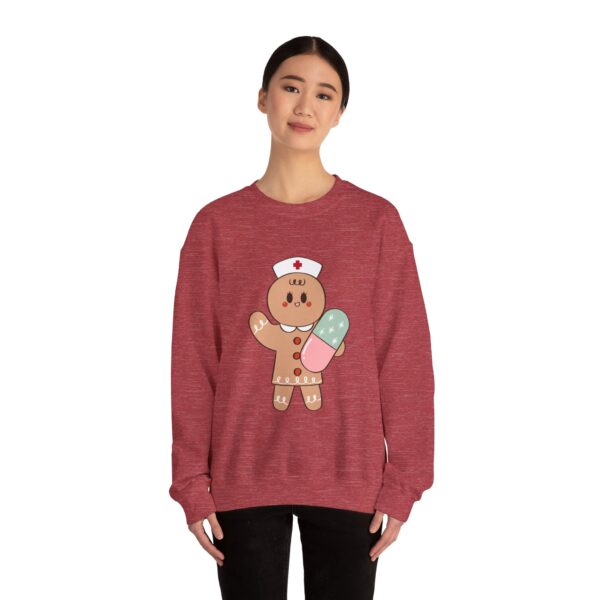 Gingerbread Nurse Crewneck Sweatshirt – Cute Holiday Medical Cookie Design