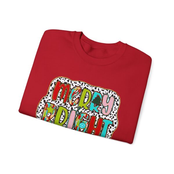 Crewneck Sweatshirt — Merry & Bright Colorful Holiday Graphic