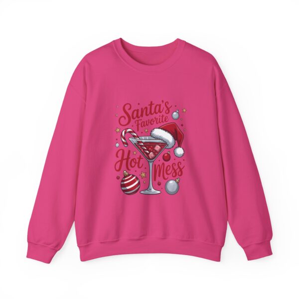 Christmas Sweatshirt - "Santa's Favorite Hot Mess" Crewneck Holiday Sweater
