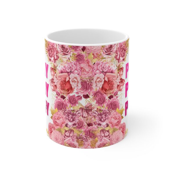 Pray Pray Pray Floral Ceramic Mug — 11oz Inspirational Coffee Cup